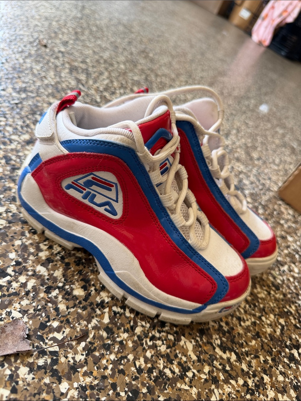 FILA Kids Red, Blue & White High-Top Sneakers